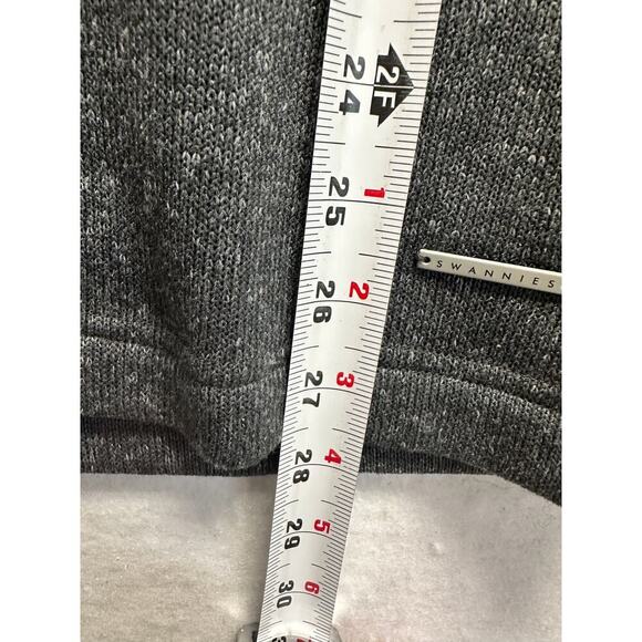 Swannies Golf Wolff Fleece Pullover 1/4 Snap Grey Gray Charcoal Men Med - Picture 5 of 8